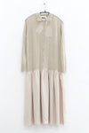SWAYING 2025 Fall/Winter Collection: Fish-tail design polo dress with contrasting panel, Style No. SW-SW25AW2L03C1S2-HL, Gray-Green